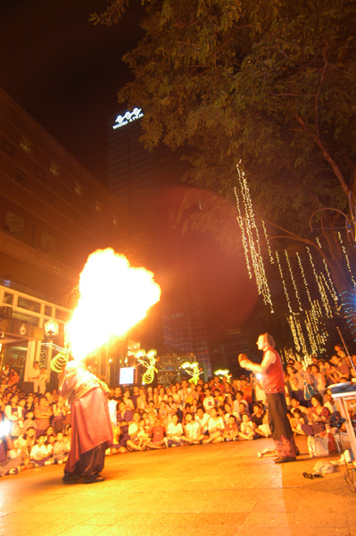Breath of flame in Singapor